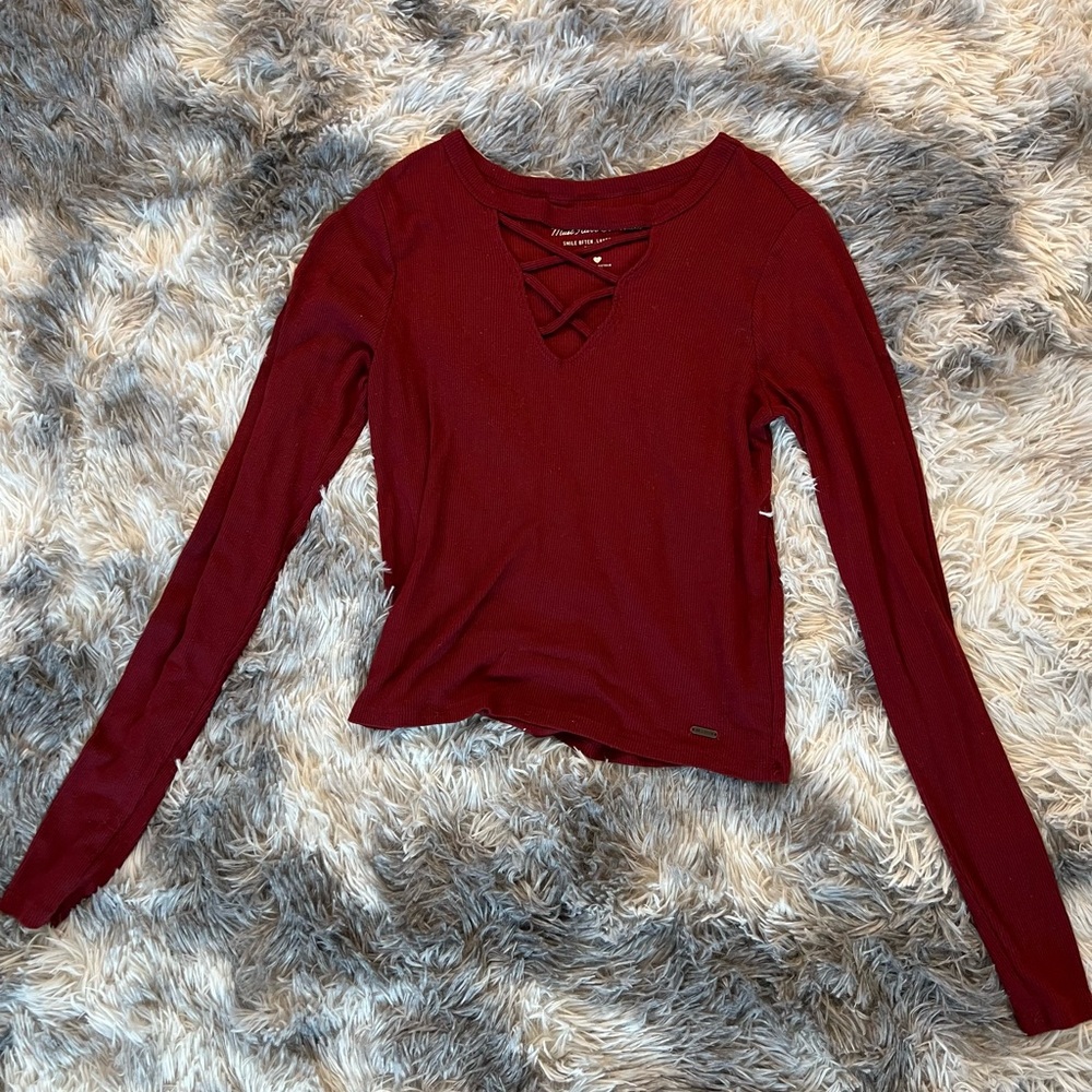 Hollister Maroon Long Sleeve